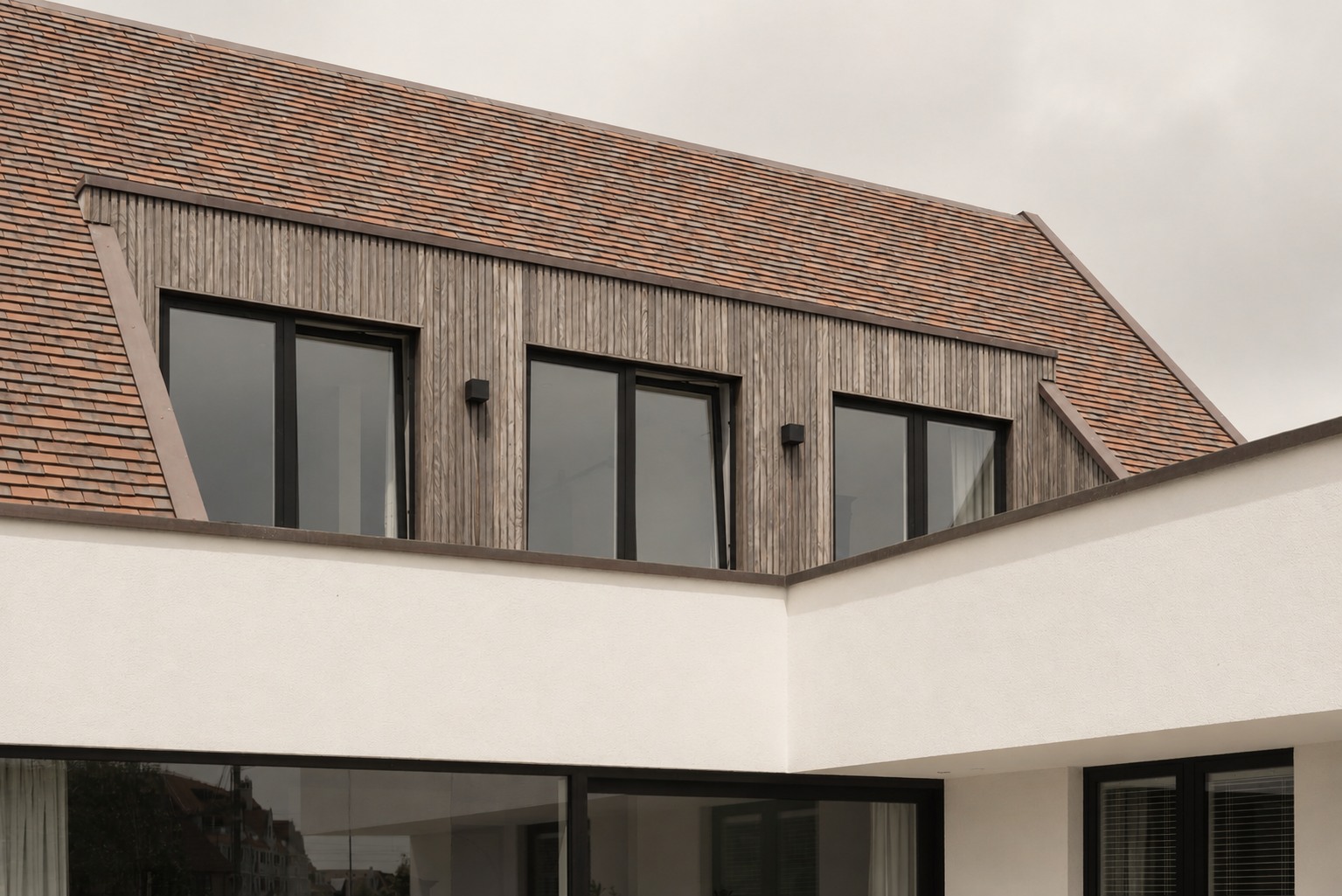 Dakkapel en dakdetail van de woning